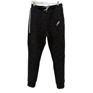 Doyoueven Black Grey Jog Pants Elastic Waist Drawstring Size Medium